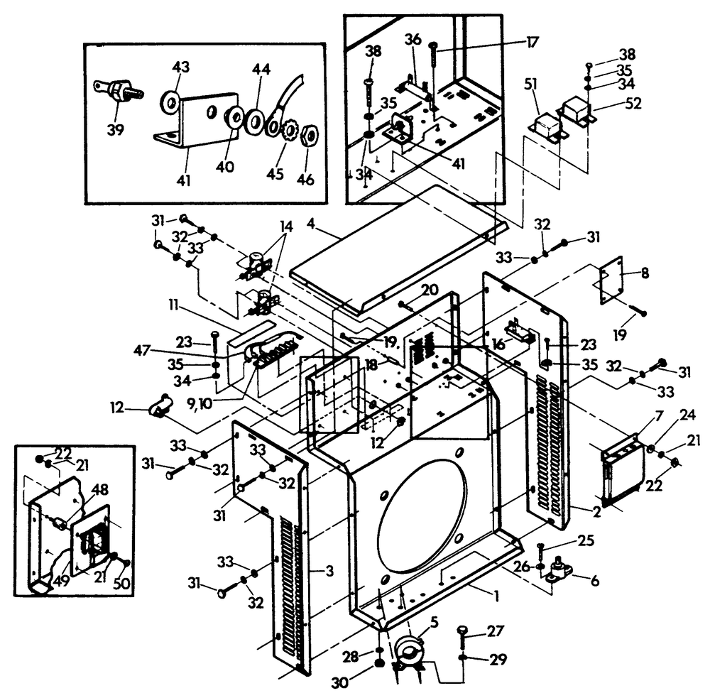 Control Panel (Back) Diagram and Parts List for 9336-0  Generac Generator