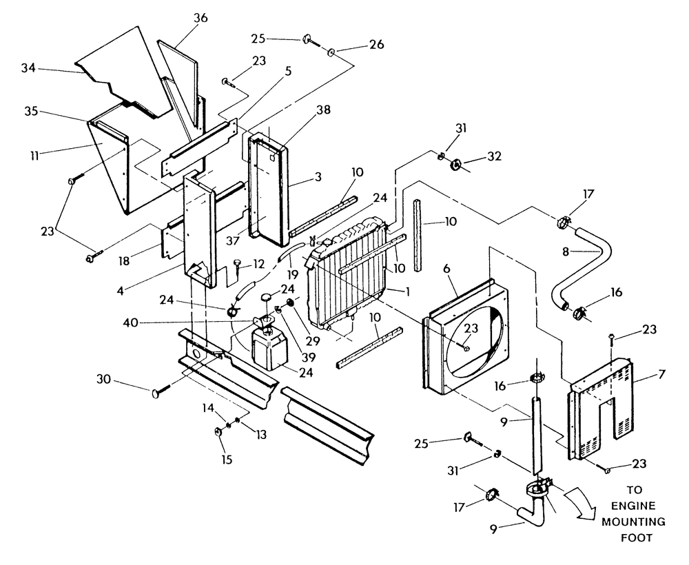Radiator Diagram and Parts List for 9172-1  Generac Generator