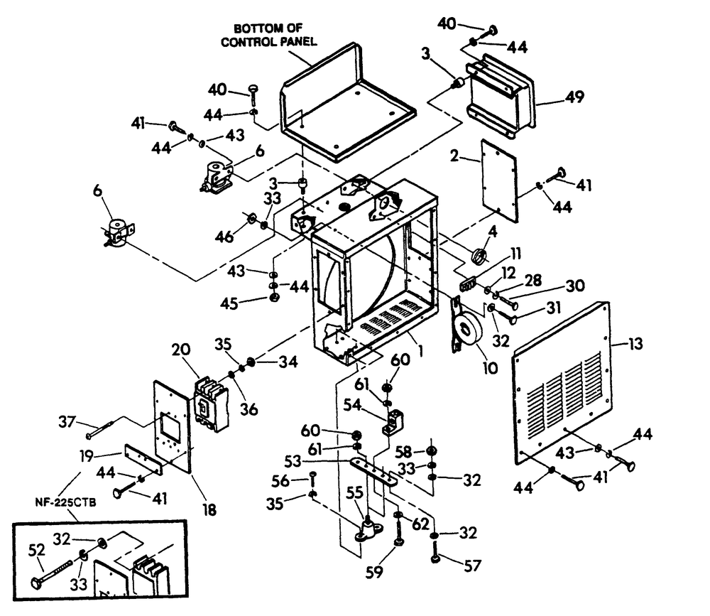 Lower Panel Diagram and Parts List for 9300-4  Generac Generator