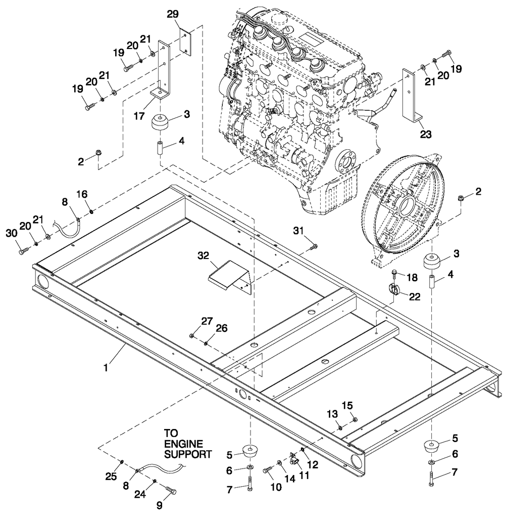 Mounting Base 2.4l C2 Diagram and Parts List for ET04524GNSC (6477884 - 6633227)(2011) Generac Generator