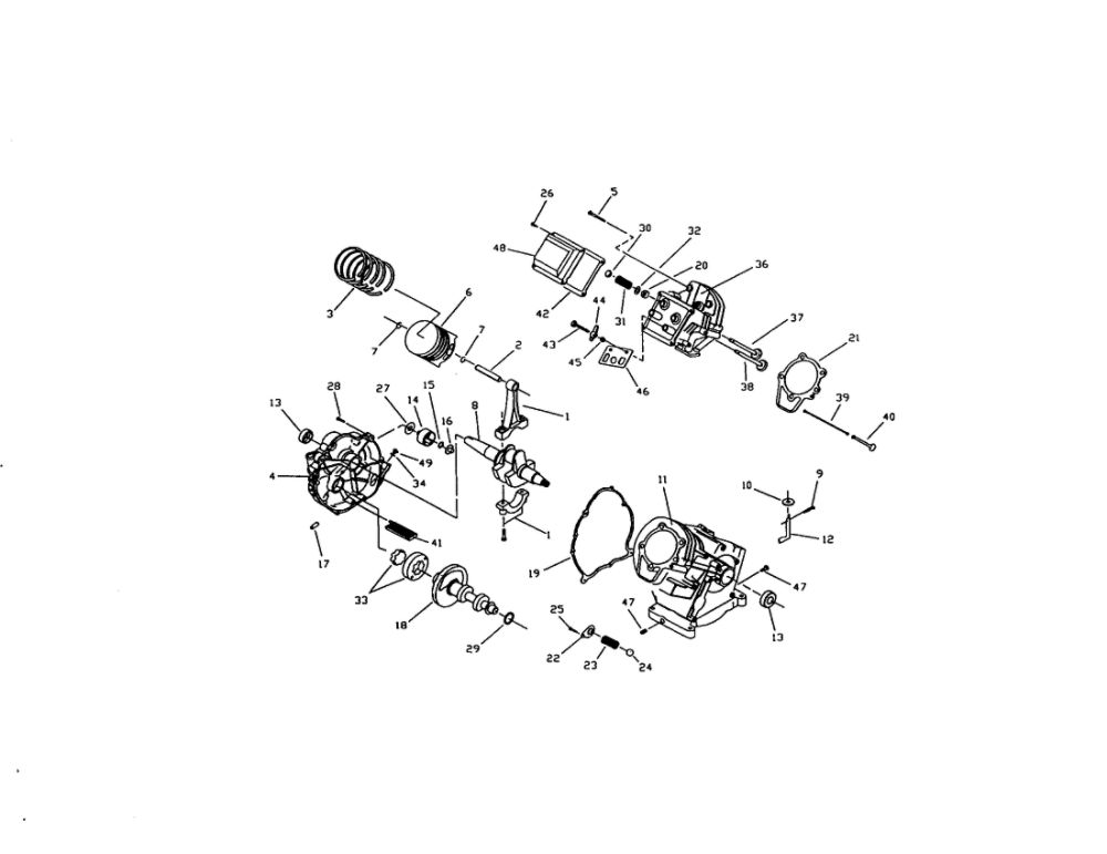 Power System Diagram and Parts List for EHC00955  Generac Engine