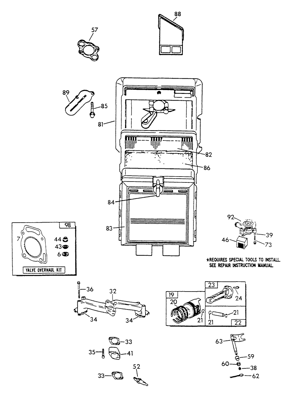 Gn-480 Engine (Part 3) Diagram and Parts List for 9600-3  Generac Generator