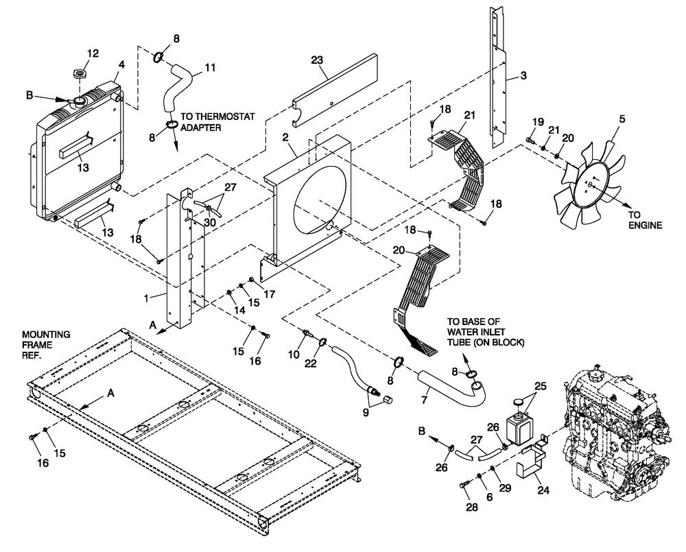 Cooling System 1.5l C1 Diagram and Parts List for 0052280 (4338592 - 4338602)(2006) Generac Generator