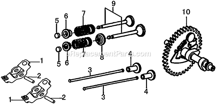 Camshaft Diagram and Parts List for G0060221 (7457775)(2016) Generac Generator