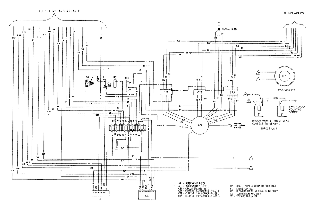 Center Lift Diagram and Parts List for 9135-3  Generac Generator