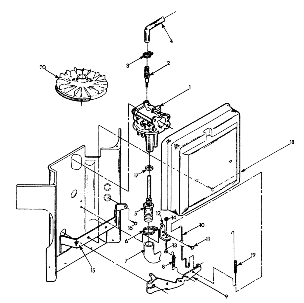 Natural Gas Carburetor Diagram and Parts List for 9653-1  Generac Generator