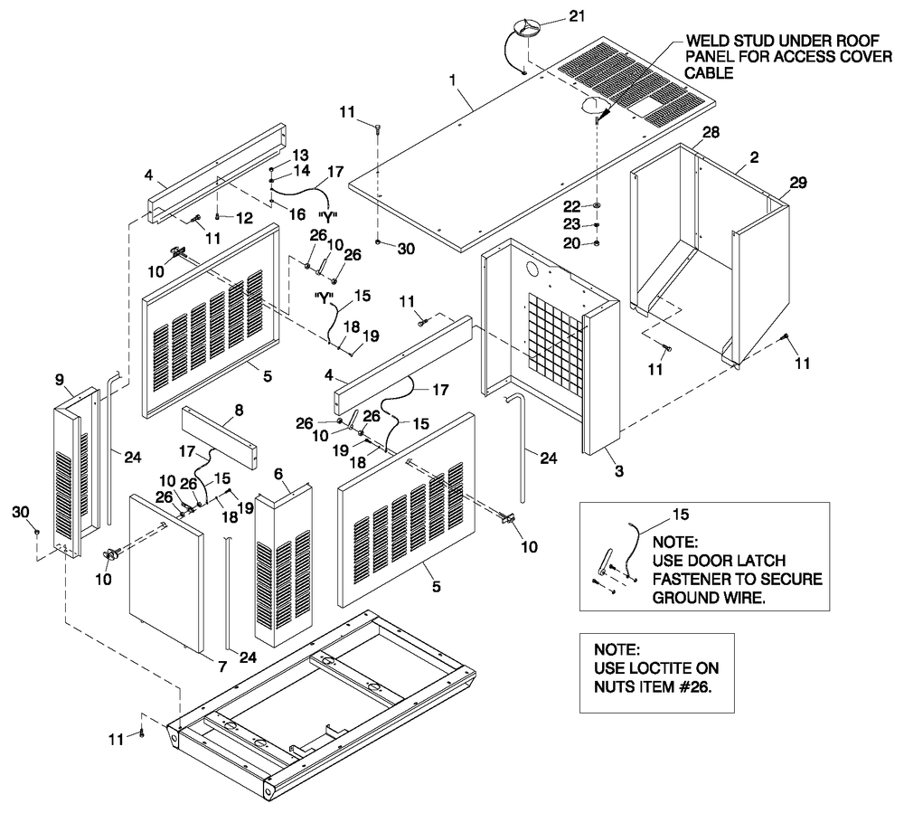Standard Compartment Diagram and Parts List for 0047230 (3686341)(2014) Generac Generator