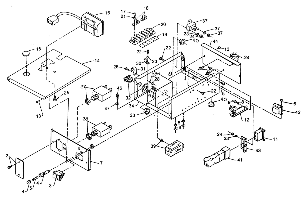 Control Panel Diagram and Parts List for 8698-1  Generac Generator