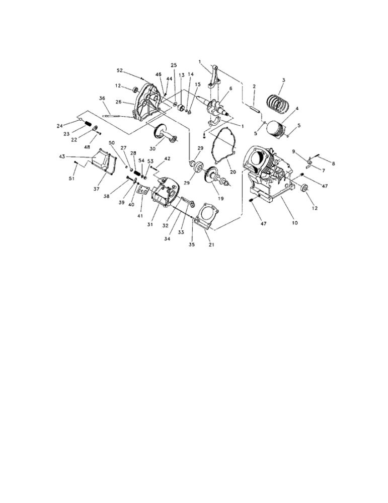 Long Block Diagram and Parts List for EHF00945  Generac Engine