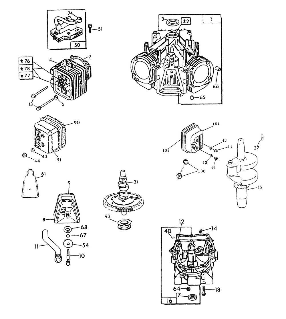 Engine Parts (Part 2) Diagram and Parts List for 9290-3  Generac Generator