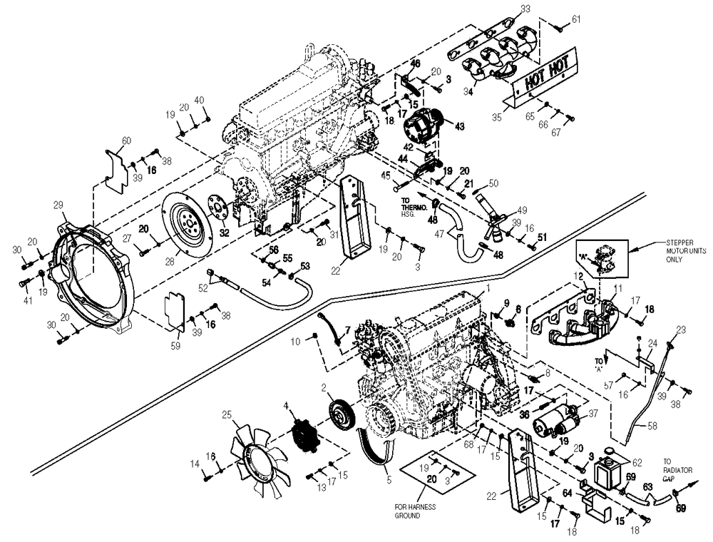 Engine Diagram and Parts List for 0050280 (3960659)(2004) Generac Generator