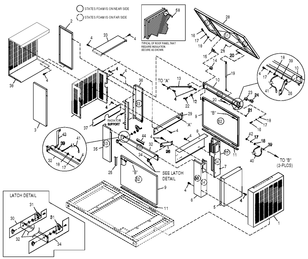 Mounting Base Diagram and Parts List for 0051060 (0505V01166)(2005) Generac Generator