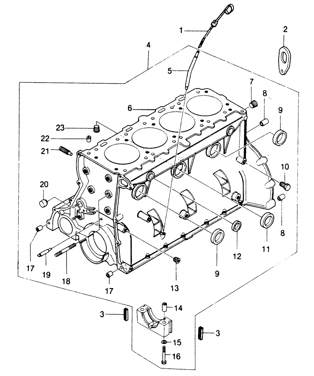 Cylinder Block (Part 1) Diagram and Parts List for 1009-C  Generac Welder