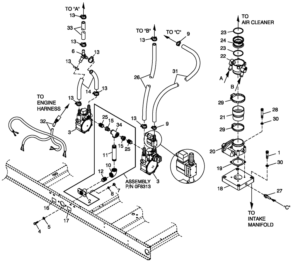 Ev Fuel System Ng 4.6l 80kw Diagram and Parts List for CT08046ANSN (3507V24654)(2007) Generac Generator