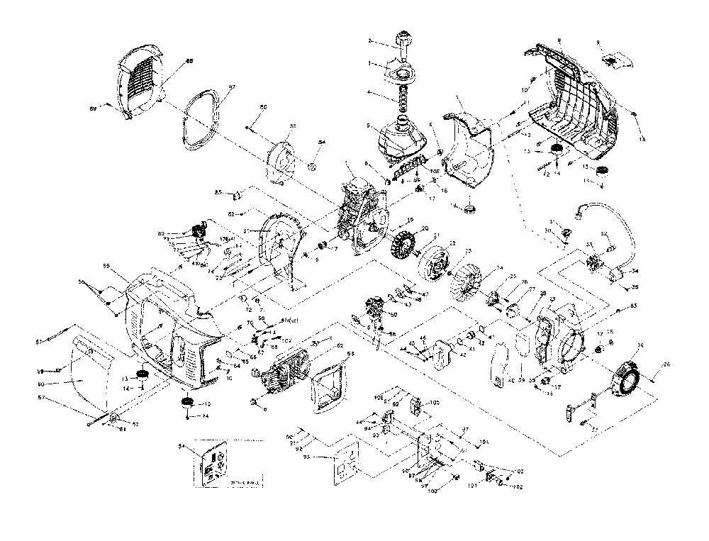 Main assy Diagram and Parts List for 005842-0  Generac Generator
