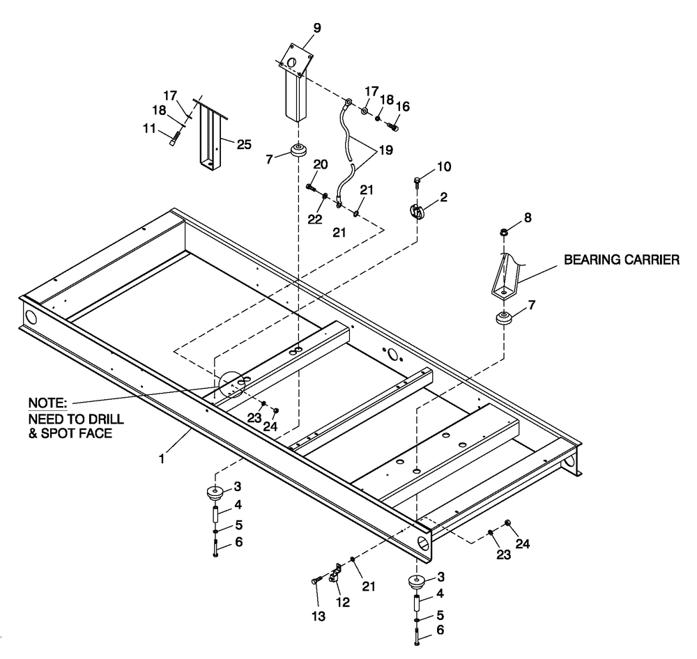 Mounting Base Cpl C3 Diagram and Parts List for QT04554AVSNA (4413178 - 4808303)(2007) Generac Generator