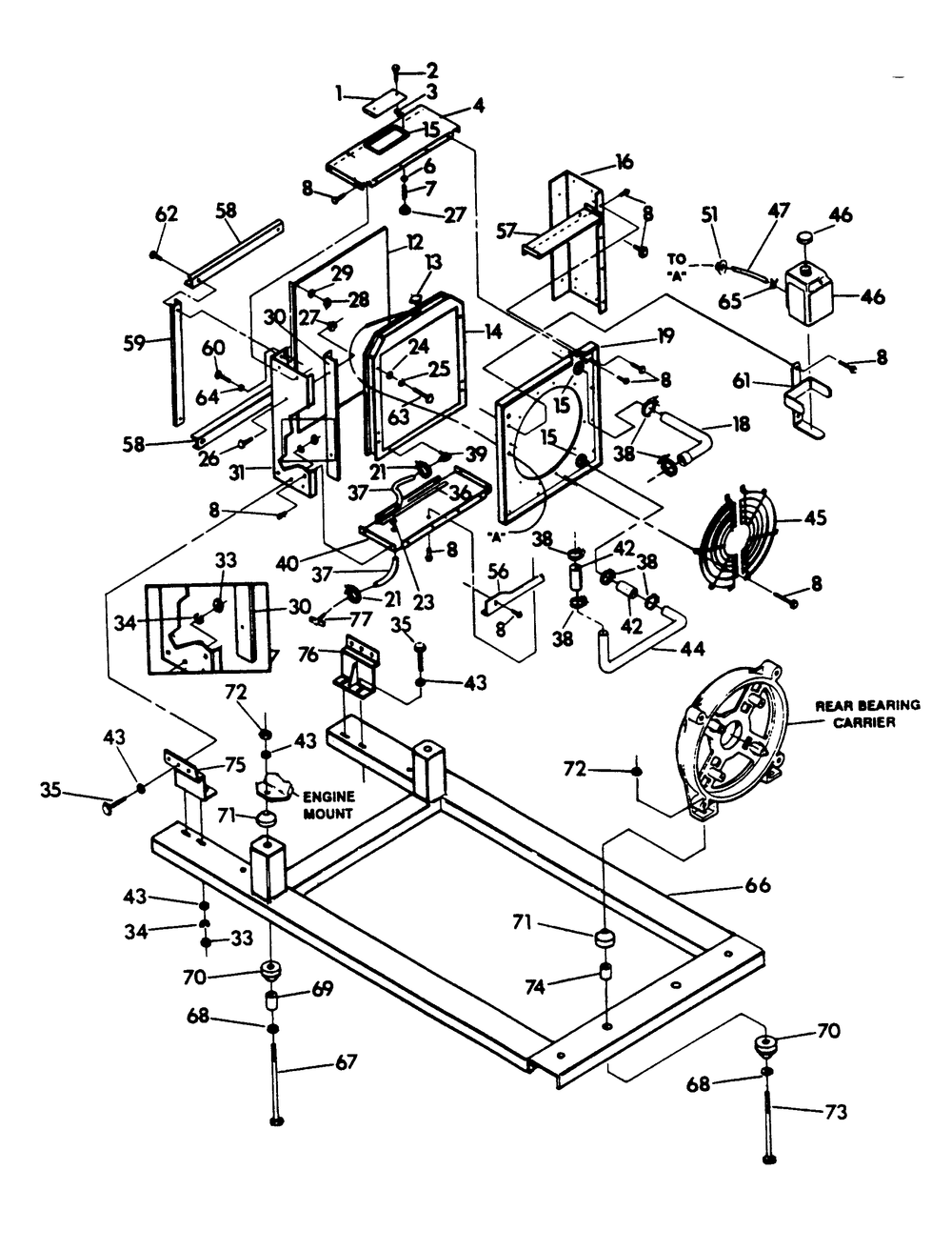 Mounting Base Diagram and Parts List for 9488-0  Generac Generator