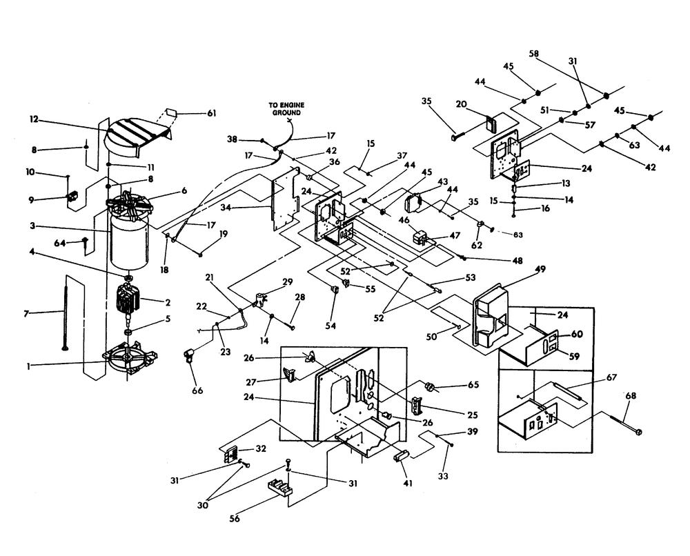 Alternator And Panel Diagram and Parts List for 9592-1  Generac Generator