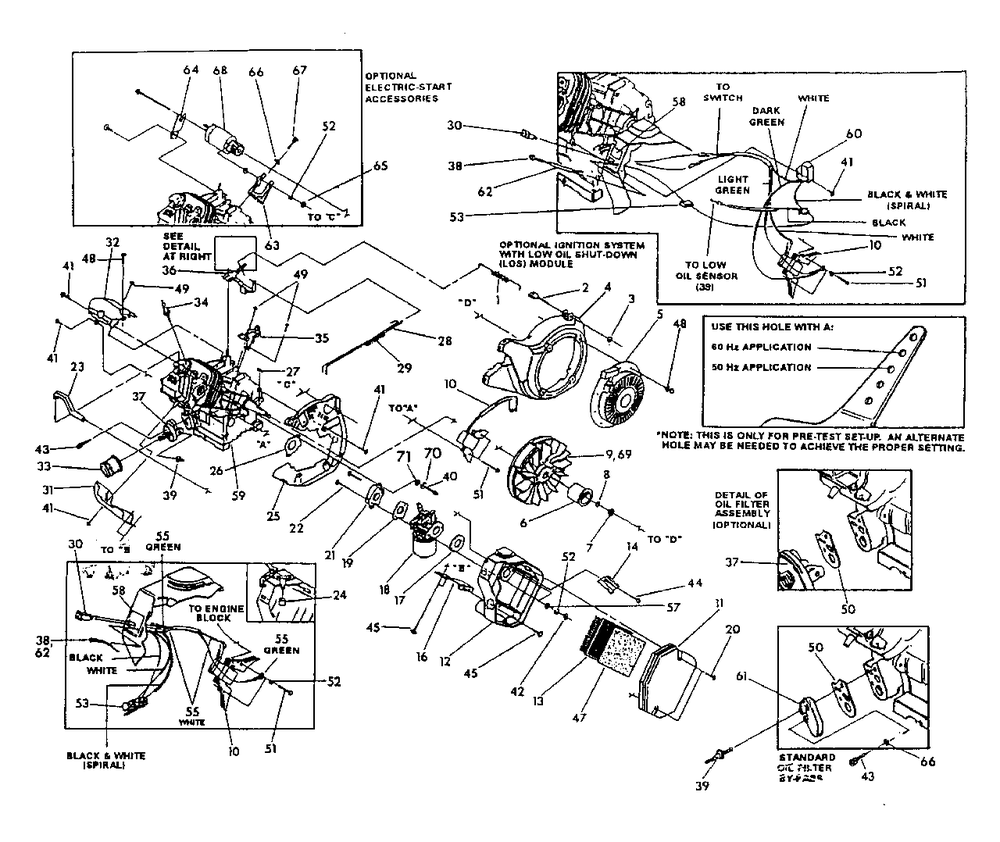 Engine Drawing No. 81645 Diagram and Parts List for GN5500 (0488-1)(0488-1) Generac Generator