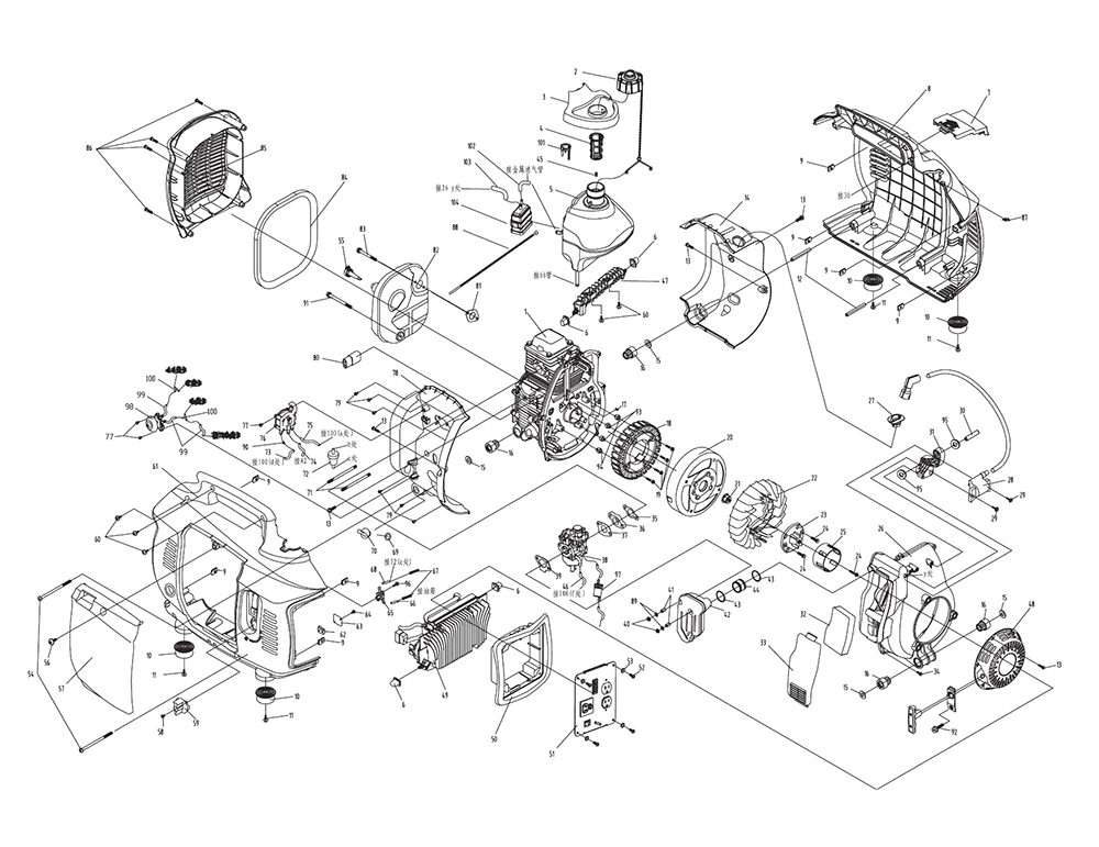 Fig-0 Diagram and Parts List for G0067190 IX2000 Generac Generator