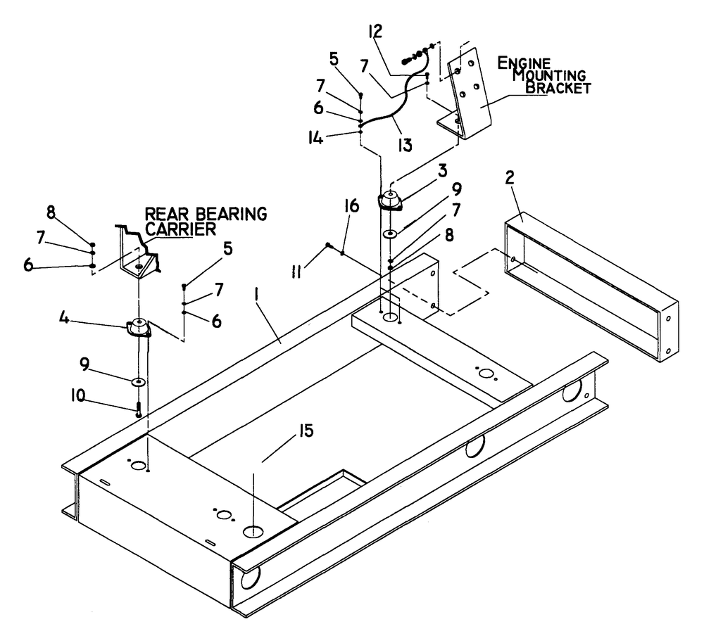 Mounting Base Diagram and Parts List for 0845-2  Generac Generator