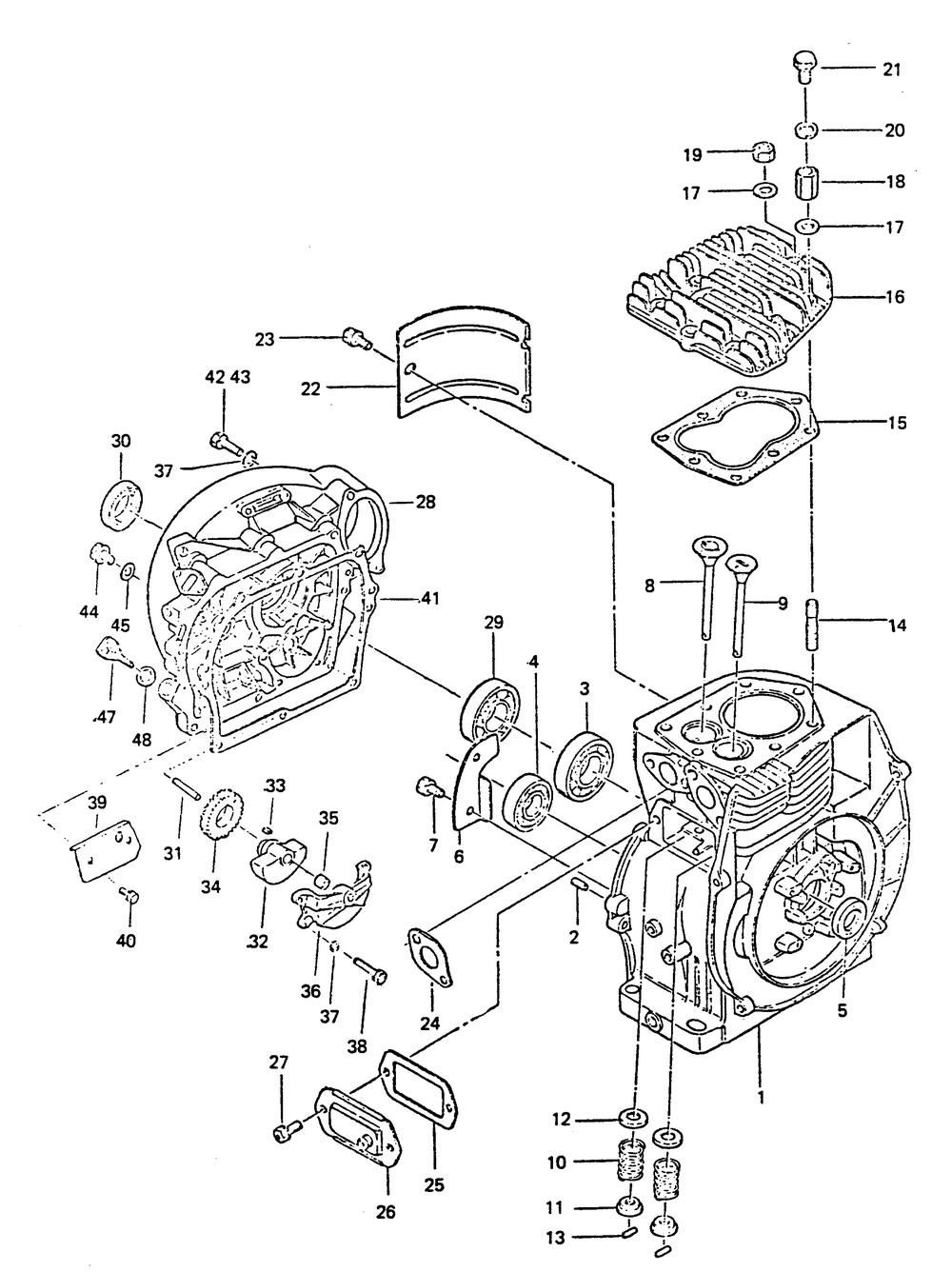 Cylinder Block Diagram and Parts List for 6897-3  Generac Generator