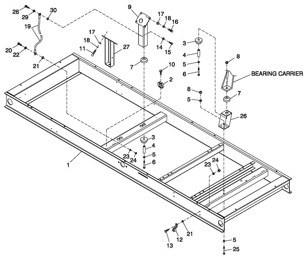 Mounting Base Diagram and Parts List for QT13068ANSNA (4501304 - 4777482)(2007) Generac Generator