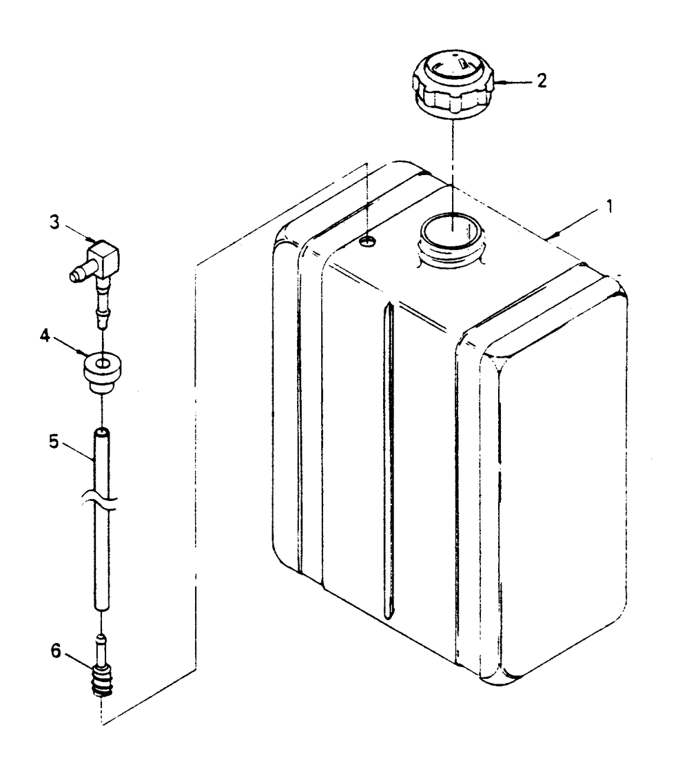 Fuel Tank Diagram and Parts List for 1005-C  Generac Welder