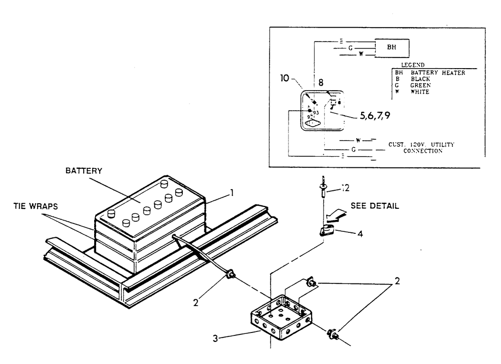 Battery Heater Diagram and Parts List for 9301-3  Generac Generator
