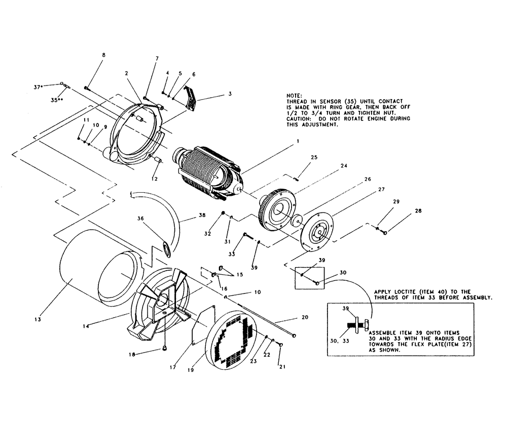 Generator Diagram and Parts List for 0448-0  Generac Generator