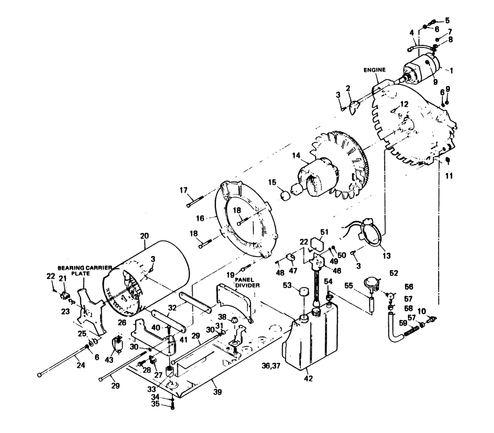 Alternator, Ignition And Oil System Diagram and Parts List for 6894-2  Generac Generator