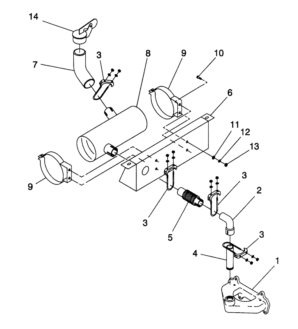 Muffler (25 Kw) Diagram and Parts List for 4188-1  Generac Generator