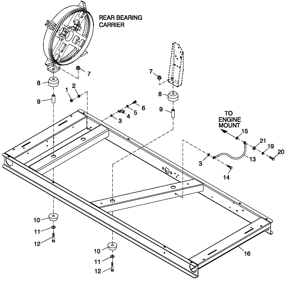Ev Mtg Base 2.5l Diagram and Parts List for 0052150 (4005V04485)(2005) Generac Generator