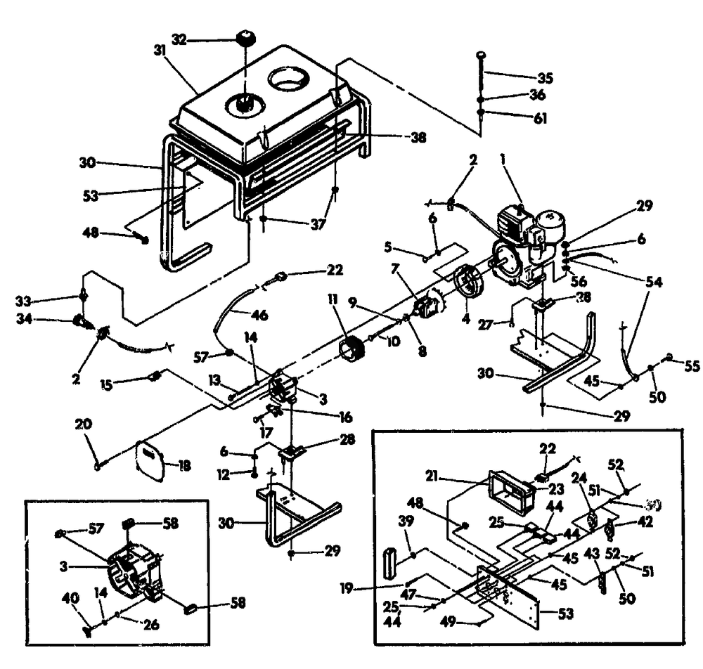 Tecumseh 10 H.P. Engine L.O.S. And Fuel Tank - No. 86816 Diagram and Parts List for EP5000 (9528-1)(9528-1) Generac Generator