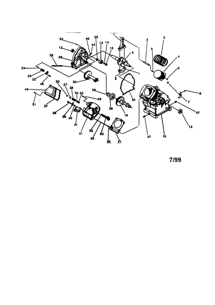 Long Block Diagram and Parts List for EHF00935  Generac Engine