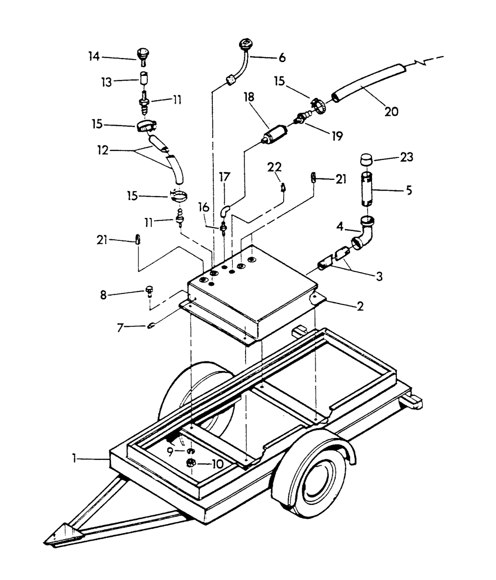 Trailer Diagram and Parts List for 9301-2  Generac Generator