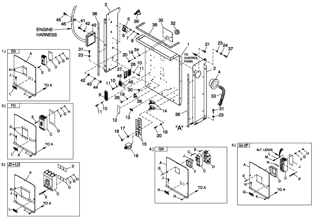 Cpl C2 And C4 Flex Hsb Diagram and Parts List for QT04524ANSY (5453332 - 5453333)(2009) Generac Generator