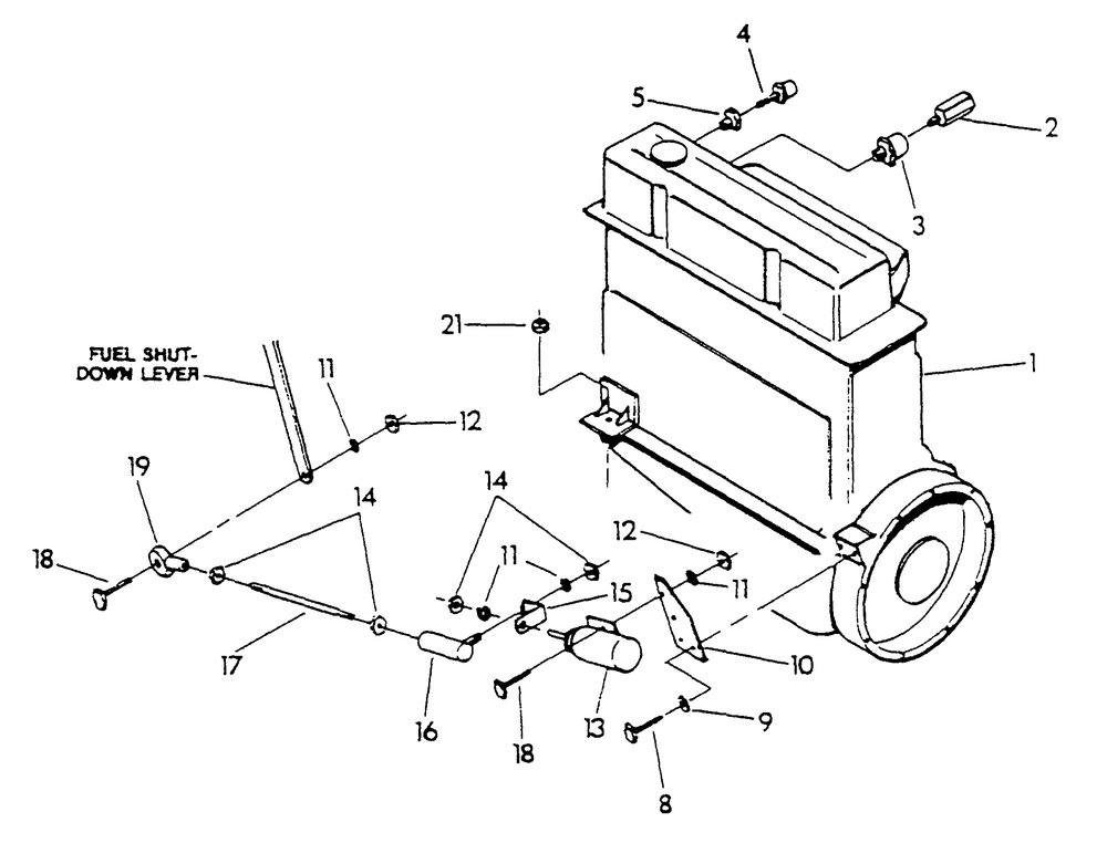 Engine Common Parts Diagram and Parts List for 9336-5  Generac Generator