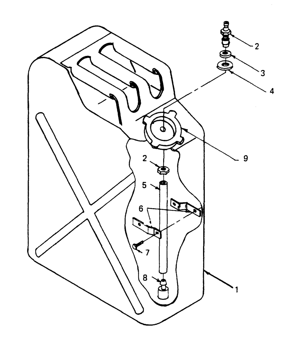 Fuel Tank Assembly Diagram and Parts List for 6948-1  Generac Welder