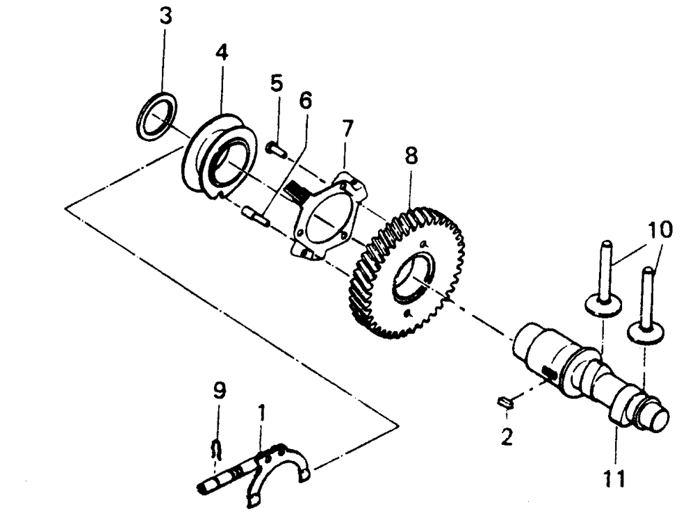 Cam Shaft And Governor Diagram and Parts List for 6895-0  Generac Generator