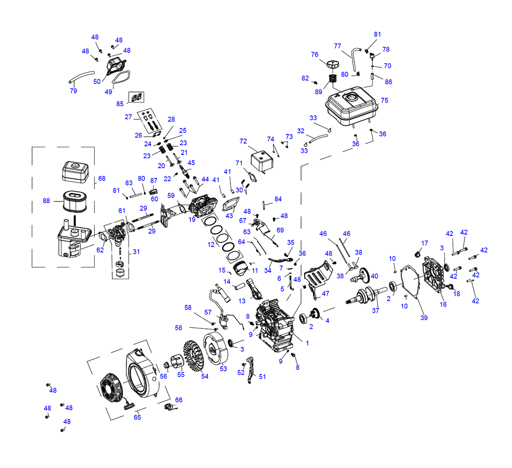 Fig-0 Diagram and Parts List for 10000027203 10000021503 Generac Generator