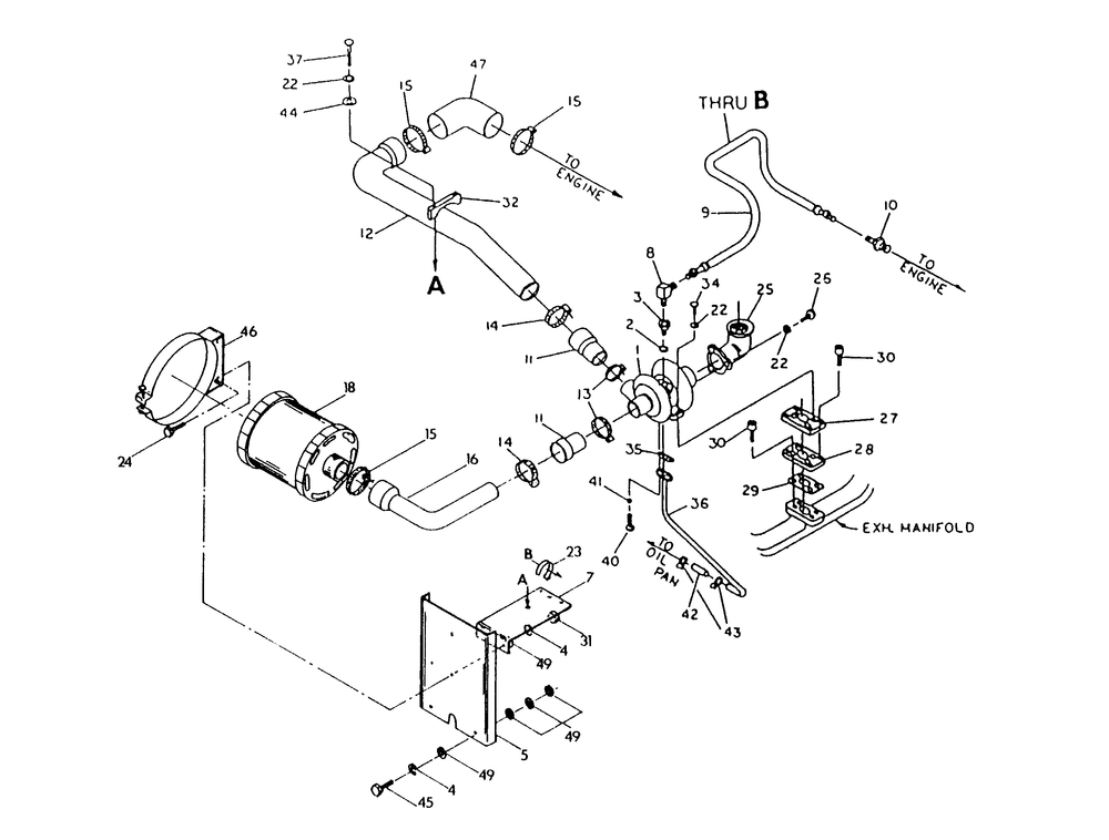 Turbocharger Diagram and Parts List for 8938-2  Generac Generator