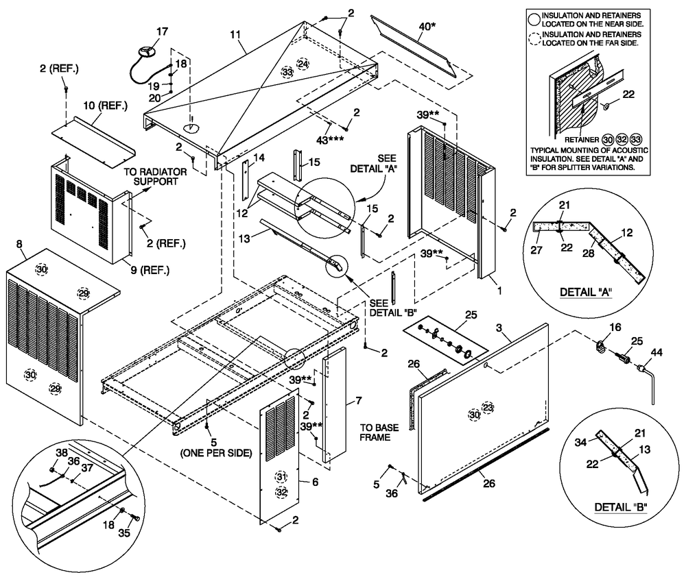 Enclosure C2 Diagram and Parts List for QT04039AVAN (4230737 - 4230740)(2005) Generac Generator
