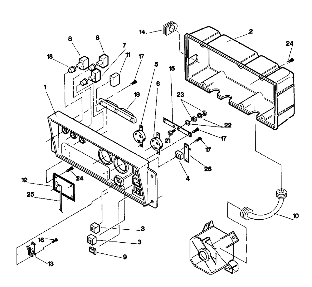 Control Panel - No. 87407 Diagram and Parts List for 3500XL (9704-0)(9704-0) Generac Generator