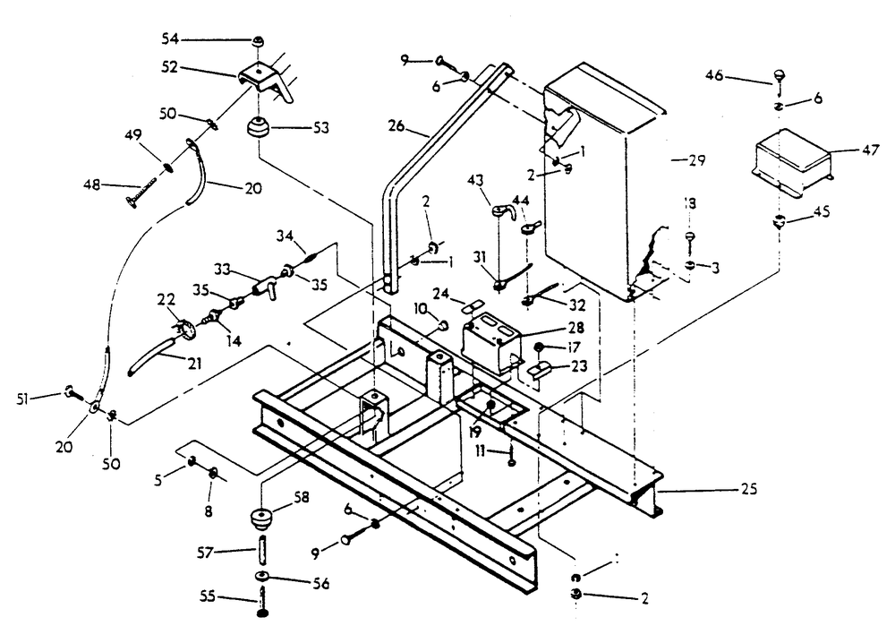 Mounting Base Diagram and Parts List for 9657-3  Generac Generator