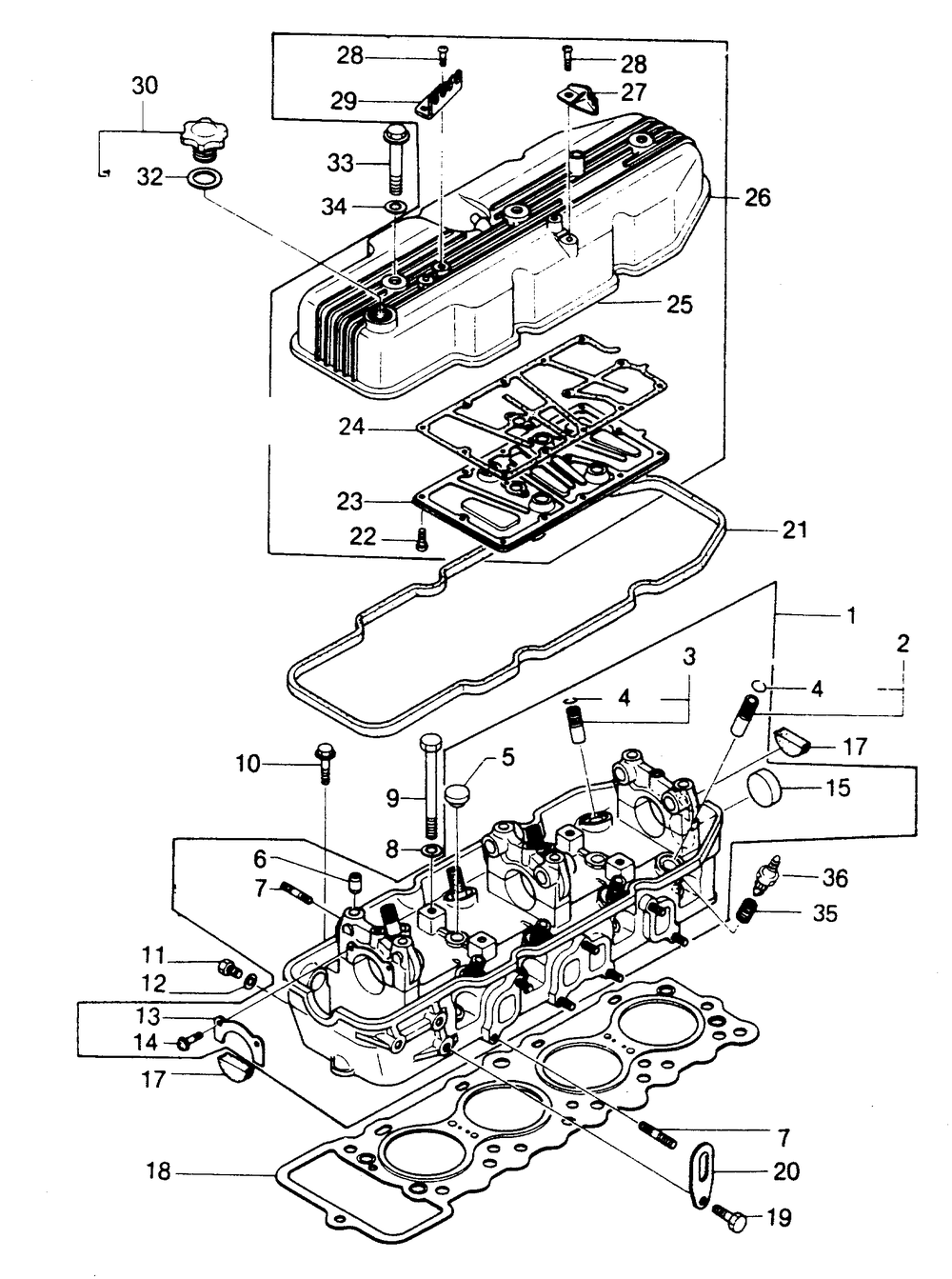 Cylinder Head Diagram and Parts List for 8451-0  Generac Welder