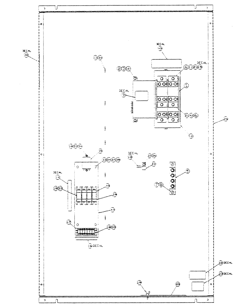 Transfer Switch : 200-Amp, 2-Pole Diagram and Parts List for 0044750 (3512510 - 3539386)(2014) Generac Generator