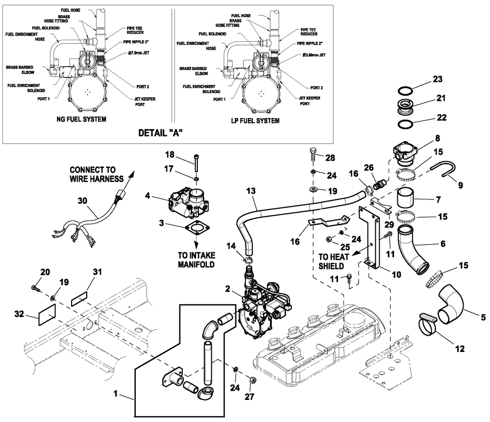 Ev Fuel System Ng 2.4l G2 Turb Diagram and Parts List for ET03624KNAN (5771744 - 5785163)(2010) Generac Generator