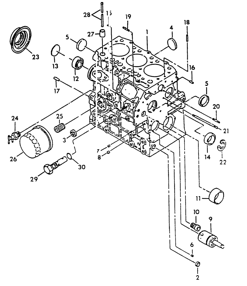 Cylinder Block Diagram and Parts List for 9055-1  Generac Generator