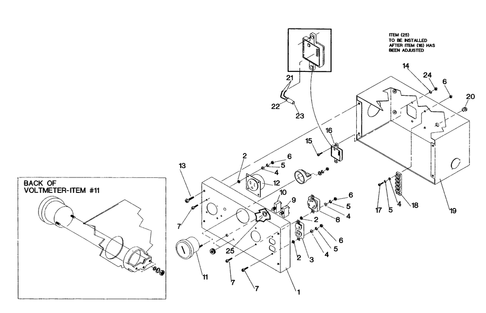 Control Panel Diagram and Parts List for 9651-2  Generac Generator